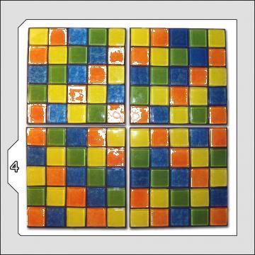 Placi mozaic sticla fuziune (Set de 4 15X15)