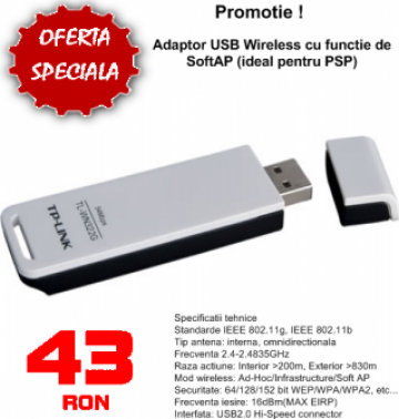 Adaptor USB Wireless TP-Link de la Sc Wlantrade Srl