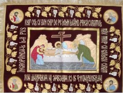 Epitaf brodat Punerea in Mormant Iisus Hristos de la I.f. Sandu Florin