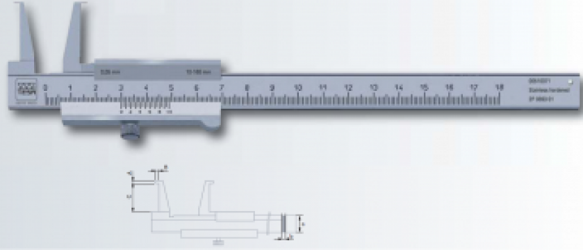 Subler mecanic pentru canale interioare 10-160mm, Tesa de la Akkord Group Srl