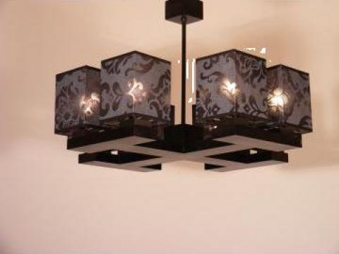 Lustra Royale Black 8x40w finisaj wenge 1 de la Exodus Lighting Srl