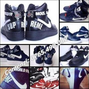 Ghete sneakers dama Nike Supreme Air Force 1 World Famous de la Cieaura
