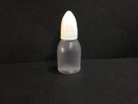 Flacon transparent/alb 10 ml cu pic fi10 si capison alb/rosu de la Vanmar Impex Srl