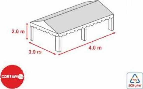 Prelata acoperis cort 4x4 m PVC 500 gr/mp
