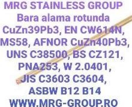 Bara alama rotunda 12mm CuZn39Pb3 CW508L aluminiu, cupru de la MRG Stainless Group Srl