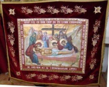Epitaf brodat pe catifea de la Manastirea Lipnita