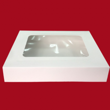 Cutie alba carton cu fereastra 22x22,5x5cm, 25 buc/set