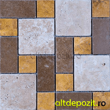 Mozaic Travertin Mix Tumbled Pattern de la Altdepozit Srl