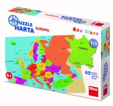 Puzzle geografic - Harta Europei (69 piese)