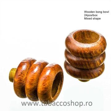 Bol de lemn 3 spirale pentru pipa sau bong