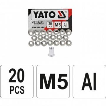 Set piulite nituibile M5, 20 bucati Yato YT-36453