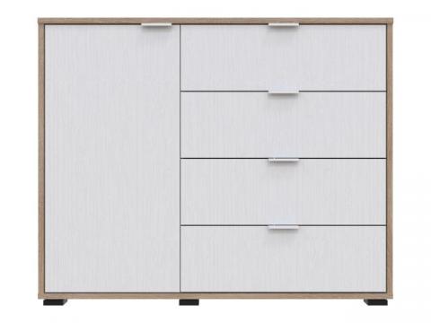 Comoda Alfa, Sonoma/Alb, 100x81x38 cm de la CB Furniture Srl