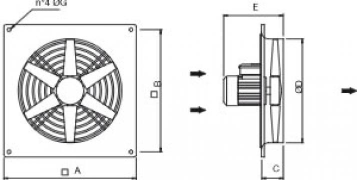 Ventilator axial de perete AWFN 710 4T de la Ventdepot Srl
