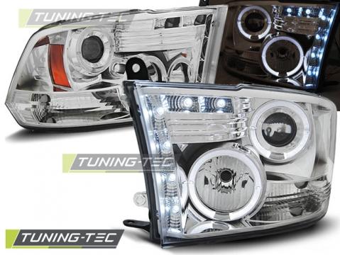 Faruri compatibile cu Dodge RAM 09-18 Angel Eyes crom de la Kit Xenon Tuning Srl