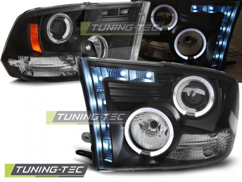 Faruri compatibile cu Dodge RAM 09-18 Angel Eyes negru de la Kit Xenon Tuning Srl
