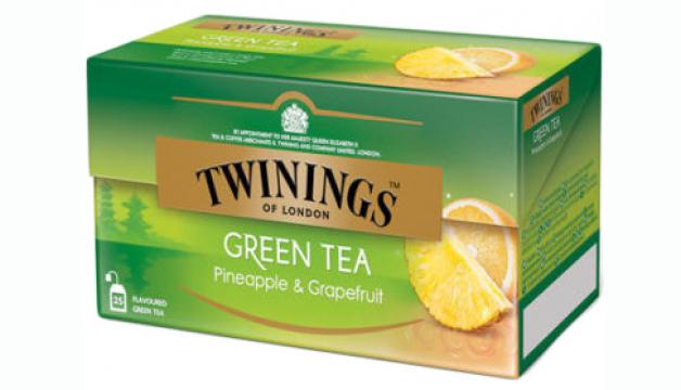 Ceai verde cu ananas & grapefruit Twinings 25x1.6g