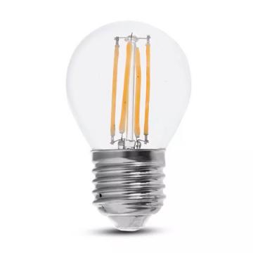 Bec LED cu filament 6W, bulb G45, dulie E27, alb neutru de la Electro Supermax Srl