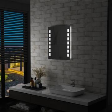 Oglinda cu LED de perete de baie, 50 x 60 cm