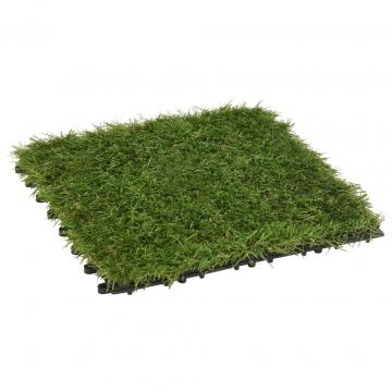 Placi de iarba artificiala, 22 buc, verde, 30x30 cm