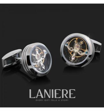 Butoni Tourbillon Silver cu mecanism de ceas - Laniere de la Luxury Concepts Srl