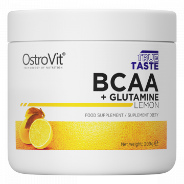 Supliment OstroVit BCAA + Glutamine 200g cu aroma de lamaie de la Krill Oil Impex Srl