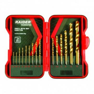 Set 15 burghie pentru metal Raider 157789, HSS TIN, 1.5-10mm