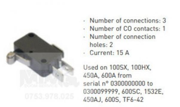 Microintrerupator 15A nacela JLG 100SX 100HX 450A de la M.T.M. Boom Service