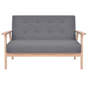 Canapea cu 2 locuri, gri inchis, material textil de la VidaXL