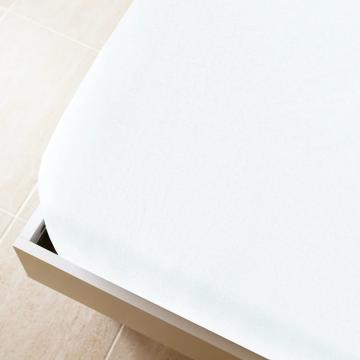 Cearsaf de pat cu elastic, alb, 100x200 cm, bumbac