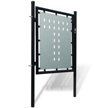Poarta pentru gard simpla, negru, 100 x 125 cm