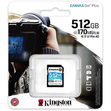 Card de memorie SD Kingston Canvas Go Plus, 512GB, Class