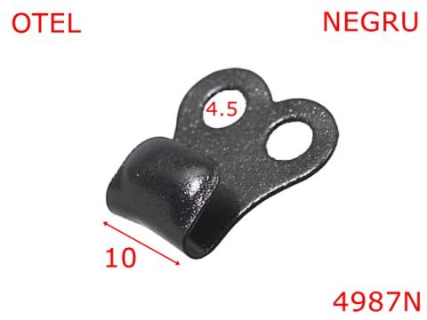 Carlig bocanc fixare dubla -10-mm-otel--negru 4987N de la Metalo Plast Niculae & Co S.n.c.