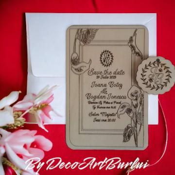 Invitatie nunta lemn albasia MD2 de la Decoartburlui