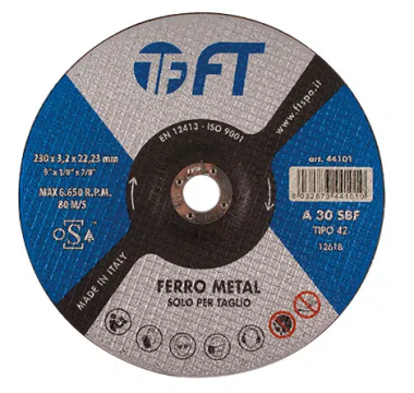 Disc metal cu centru deplasat intarit 115x3,2x22
