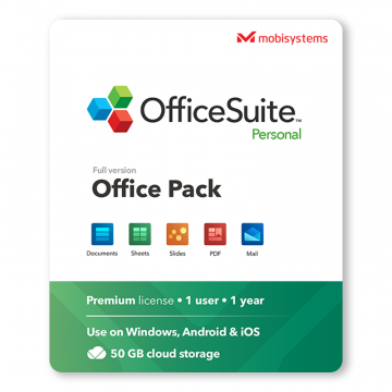 Licenta digitala OfficeSuite Personal 1 utilizator, 1 an