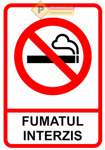 Indicator de securitate fumatul interzis