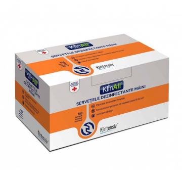 Servetele dezinfectante maini KlinAll, 100 bucati de la Sanito Distribution Srl
