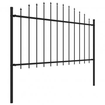 Gard de gradina cu varf ascutit, negru, 1,7 m, otel de la VidaXL
