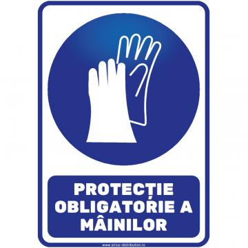Indicator autocolant - Protectie obligatorie a mainilor - A4 de la Sirius Distribution Srl