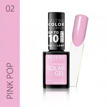 Lac de unghii Solar Gel, Revers, 12 ml, roz, nr 02, pink pop
