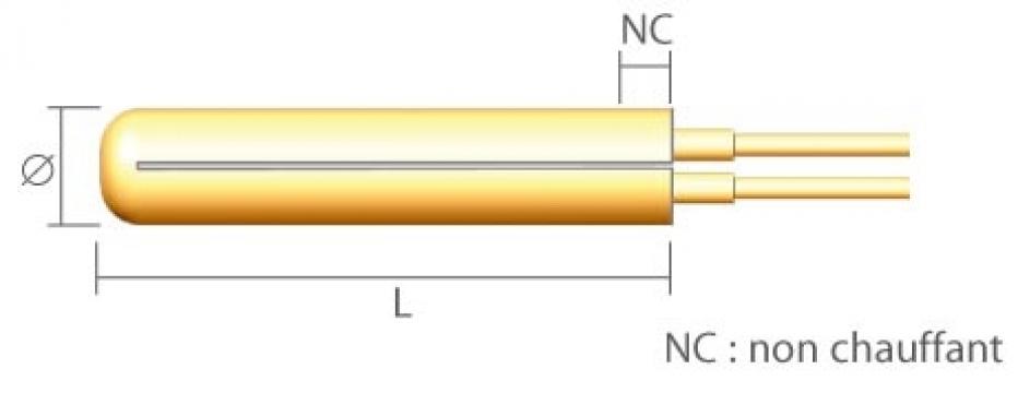 Rezistenta electrica - cartus, L 304.8 (12") mm, P 2000 W de la Tehnocom Liv Rezistente Electrice, Etansari Mecanice