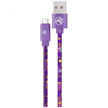 Cablu Tellur Graffiti USB to Type-C, 3A, 1m, Mov, TLL155641 de la Etoc Online