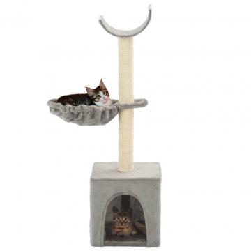 Ansamblu pisici, stalpi funie de sisal, 105 cm, gri