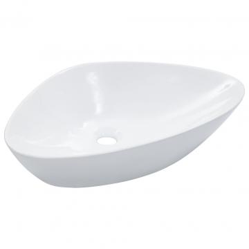 Chiuveta de baie, alb, 58,5 x 39 x 14 cm, ceramica de la VidaXL