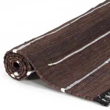 Covor Chindi tesut manual, maro, 200 x 290 cm, bumbac