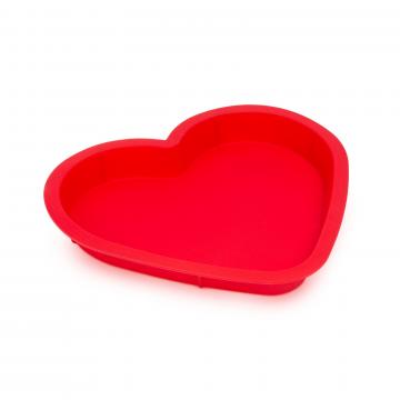 Forma de copt din silicon - rosie (in forma de inima)
