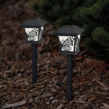 Lampa solara LED - fluturi - negru, alb cald - 9 x 9 de la Rykdom Trade Srl