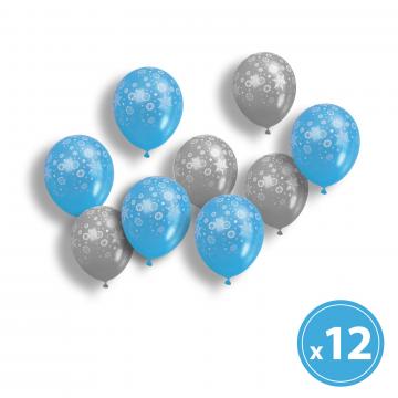 Set baloane - albastru, argintiu, cu motive de Craciun de la Rykdom Trade Srl