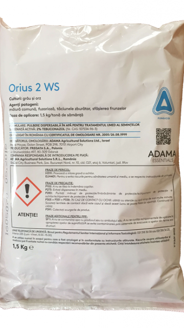 Fungicid sistemic tratament seminte Orius 2WS 1.5kg de la Acvilanis Grup Srl