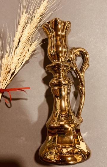 Sfesnic auriu ceramica 17cm de la Candela Criscom Srl.